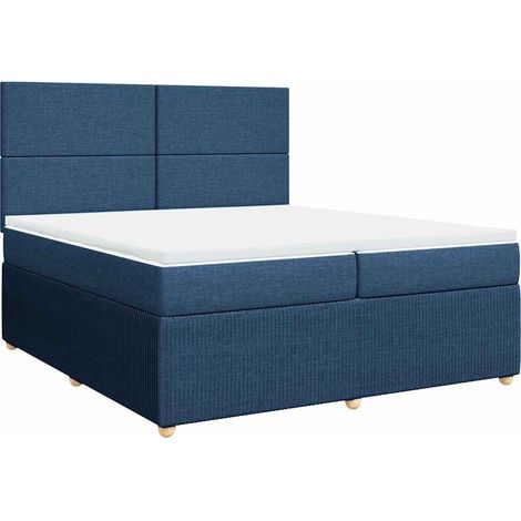 Maison Exclusive - Cama box spring con colchón tela azul 200x200 (1/5)