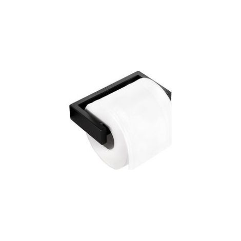 Porte papier toilette noir, porte papier toilette salle de bain, ressort inox, finition police gravée, tenture murale