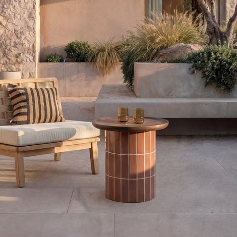 Tikamoon Georges Table basse de jardin en ciment H 52 cm × L 53 cm × P 53 cm (1/5)