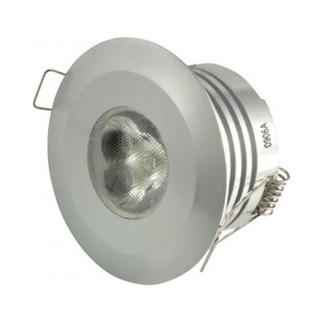 Spot encastré LED 4W alu Ø 60mm 3500K 310lm alim 12V DC (non incl) faisceaux 38° intérieur / exterieur IP20/55 EBENOID 080021
