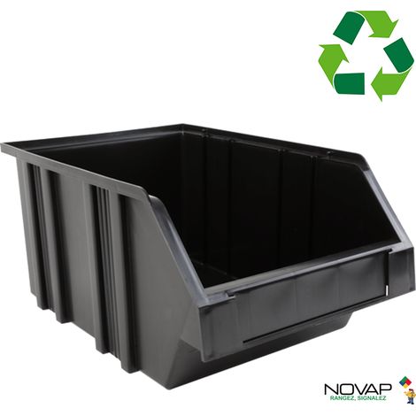 Novap – Bac de rangement 16L Eco Concept noir – Volume 16L – Matériaux recyclés – Pour espaces de stockage optimisés (1/7)