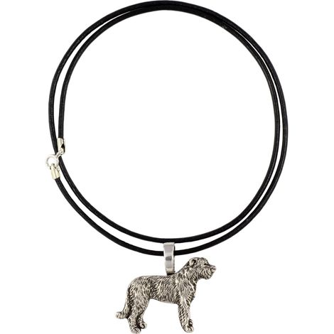 Collana con ciondolo a forma di levriero irlandese I, placcata in argento, ideale per gli amanti dei cani, un gioiello raffinato di Art-Dog. (1/5)