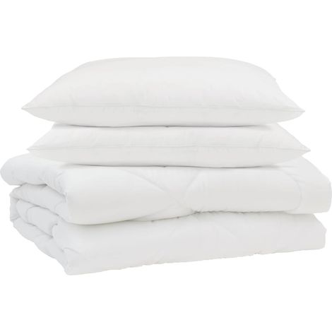 Sommerdecke mit Kissen 3 pcs Weiß Mikrofaser
