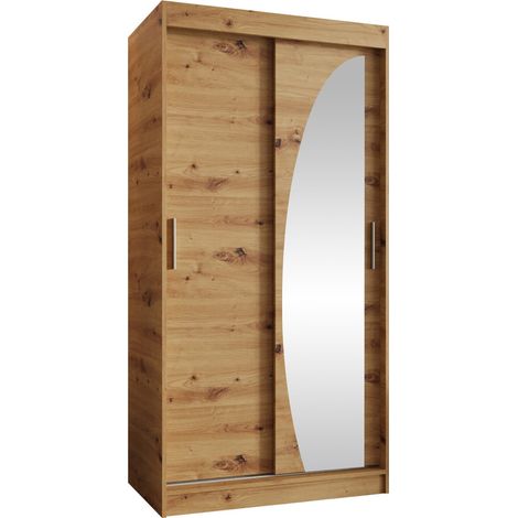 Armoire Hartford 498, Chêne Artisan, 200x100x62cm, Portes d'armoire: Coulissantes, Nombre d'étagères: 0