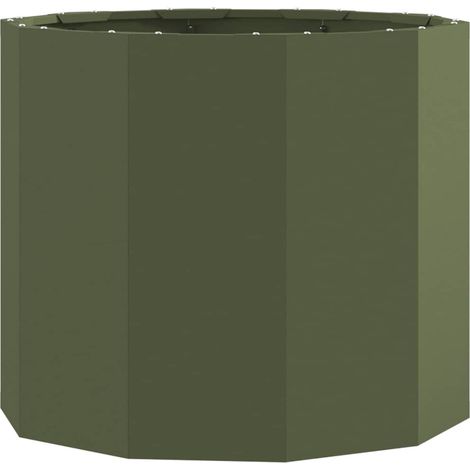 Planter Olive Green 60 x 60 x 50 cm Steel vidaXL