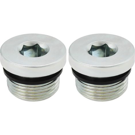 2 Pièce M22 X 1,5 Mm Bouchon D'étanchéité en Acier Au Carbone avec Joint en Caoutchouc Bouchon de Tuyau D'eau Hexagonal Intérieur Utilisé pour Sceller L'étanchéité Et Le Blocage des Pompes (1/5)