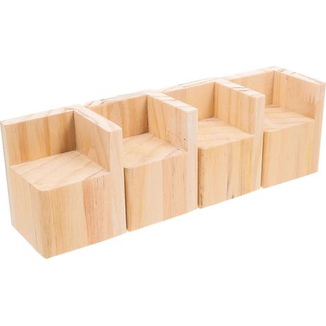 Rehausseurs de meubles en bois kaki, réglables en hauteur, offrant un support stable pour les tables et les chaises, paquet de 4, 2,5 pouces. (1/5)