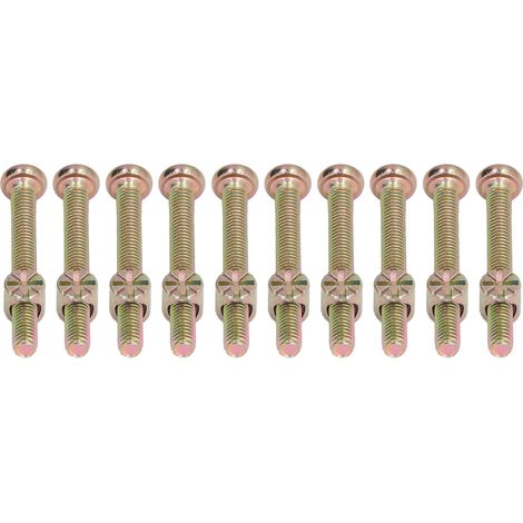 Lot de 10 vis à tête cylindrique six pans creux M6x60mm acier inoxydable zingué pour lit bébé et meuble (1/5)