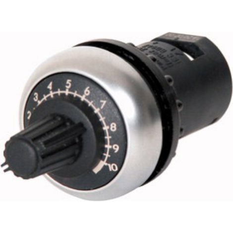 Eaton Potentiometer, klassisch, M22, 22,5 mm, R 1 kΩ, P 0,5 W, Frontring Schwarz, 232231