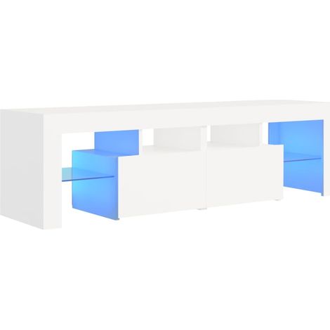 Mobile TV multimediale scaffale per televisione televisione buffet sala da pranzo soggiorno camera da letto con luci a LED 140 x 36,5 x 40 cm bianco 020026530