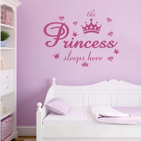 Sticker mural en vinyle avec citation Rose Couronne Diamant Autocollant mural amovible Bricolage Art Mots Papier peint Décor pour chambre d'enfant Chambre d'enfant Décoration de (1/5)