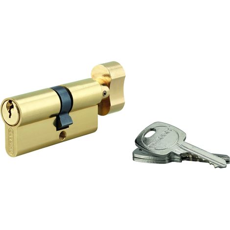 Cilindro europeo STD 45 x 45 mm con pomolo lato 45 mm, ottone, 3 chiavi – THIRARD