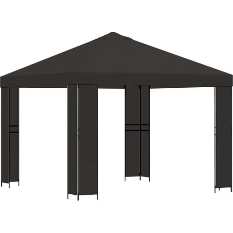 Cenador 3 x 3 m Gris antracita Poliéster y Acero 190 gsm vidaXL