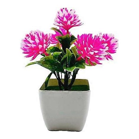 Fleurs artificielles en pot, composition florale pour mariage, table de réception en plastique, simulation de bonsaïrose (1/5)
