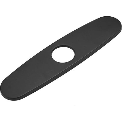 Plaque de robinet décorative, Anti-égratignures, Acier inoxydable, 10", Noir