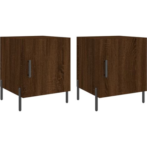 Maison Exclusive - Nachttische 2 Stk. Braun Eichen-Optik 40x40x50