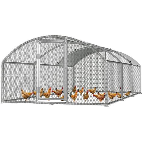 Wolketon Hühnerstall Hühnerhaus 3x6x2m Bogenaufsatz Kleintierstall Freilaufgehege Kleintiergehege Voliere Freigehege Hühnerkäfig Geflügelstall Verzinkter Stahl
