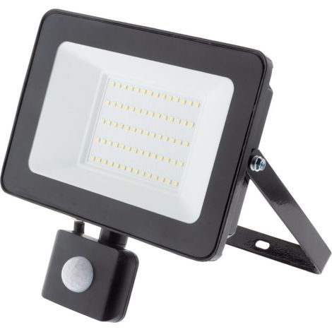Projecteur LED de chantier - Technologie Sensor - 50W 5000lm IP65 6500K - Noir -