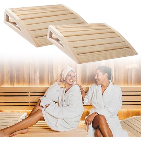 Lot De 2 Appuie-Tête Ergonomiques En Bois Pour Sauna,Oreiller De Sauna En Bois,Oreiller De Salle De Sauna Confortable Appui,Confortable Et Large,Allongez-Vous Et Détendez-Vous (1/5)