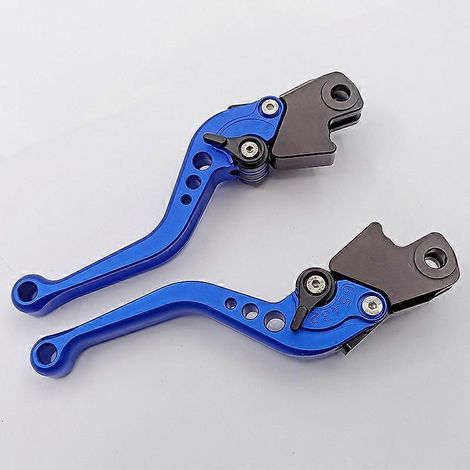 Guidon modifié en alliage d'aluminium pour motos BMW K1600 HP2 Enduro, avec frein et embrayage hydrauliques (poignée courte bleue). (1/5)