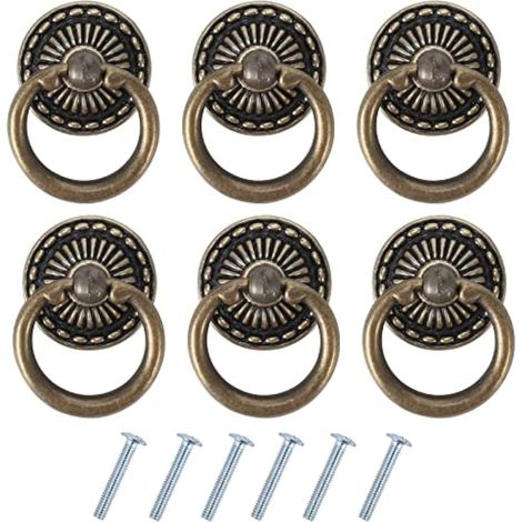 CCYKXA 6 Stück Vintage-Möbelgriff, antike Schubladengriffe, bronzefarbener Türgriff für Möbel, Schränke, Kommoden, Schranktüren