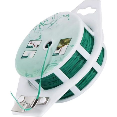 1pc Jardin Fil, Jardin Ficelles, liens végétaux ligatures pour plantes de jardin Accessoires de fil Twist Coated plastique souple vert pour organisation Bureau Jardinage Accueil 50M (1/4)