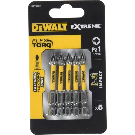 PUNTA A IMPATTO DEWALT PZ1x50 5 pezzi. TORSIONE A IMPATTO ESTREMA