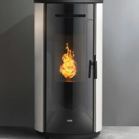 Stufa a pellet ad aria Krono 80s round da 8,2 kw nera Klover (1/3)