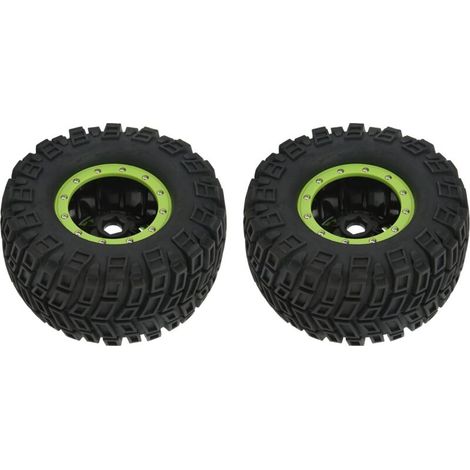 2 Pneus pour Camion Monstre RC Antidérapants et Durables 1:8, Remplacement en Caoutchouc pour Voiture Télécommandée (1/5)