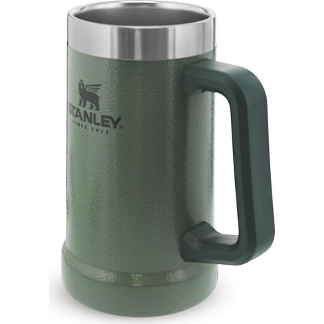 Stanley Adventure Vacuum Stein 0.7L - Mantiene Le Bevande Fresche Per 7 Ore - Bricco Di Birra Con Manico In Acciaio Inossidabile - Lavabile In Lavastoviglie - Hammertone Green (1/4)