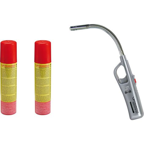 ROTHENBERGER Industrial Allumeur à gaz col de cygne avec 2x Rofill Gaz 100 ml - 1500005174