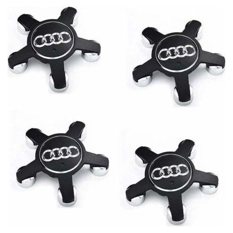 Jeu de 4 caches-moyeux pour Audi – Enjoliveurs 135 mm – ABS noir – Installation facile sur moyeux de roue - 4f0601165 (1/5)
