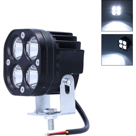 Projecteur LED 40W 3 en 1 4 lampes 4000LM Faisceau Spot IP67 Étanche Universel Auto Camion Moto Lumière Blanche 6000K (1/5)