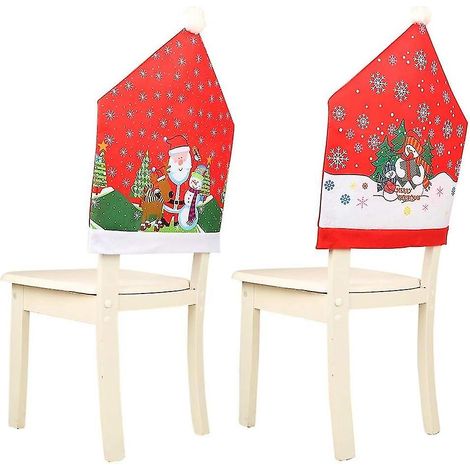 Deux housses de chaises de Noël exquises et des décorations de Noël sont parfaites pour les fêtes et les fêtes de fin d'année. (1/5)