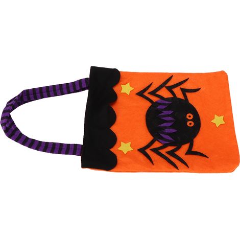 Sac fourre-tout d'Halloween réutilisable avec poignées pour la fête de Thanksgiving et les fournitures quotidiennes - Motif araignée (1/5)