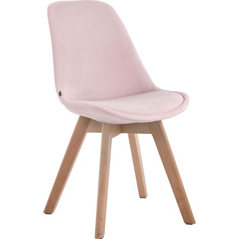 Sedia Borneo in velluto rosa natura