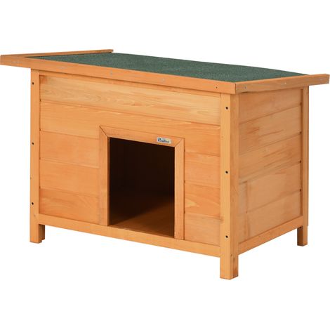 Caseta para Perro Outside Tejado Abatible Patas Antideslizantes Interior Outside 82x58x58 cm Naturel