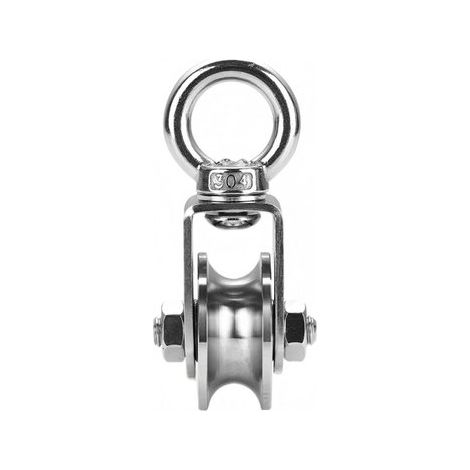 Heberolle aus Edelstahl 304 Größe S 48 mm Durchmesser Rolle mit U-Halterung Führungsrolle Heberolle Seilscheibe Geeignet für Seile mit 16 mm 100 (1/5)