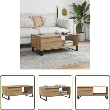 Holzwerkstoff - Couchtisch Artisan-Eiche 90x50x36,5 cm Holzwerkstoff (1/5)