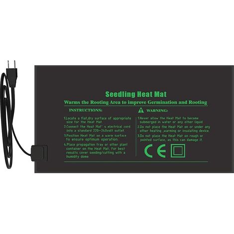220 V Sämlings-Heizmatte, elektronische Heizmatte für Reptilienpflanzen, Terrarium-Heizplatte, wasserdichte Hydrokultur-Heizmatte für Reptilien-Samenpflanzen (24 x 52 cm)