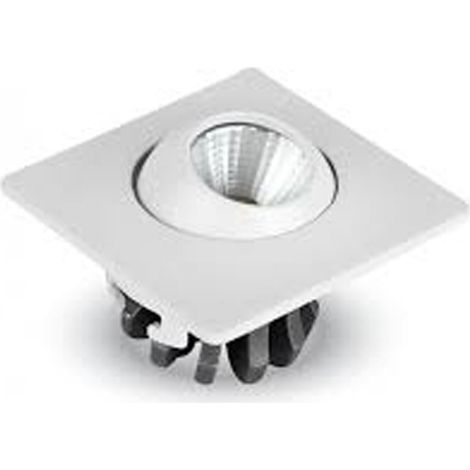 Trade Shop - Faretto 3w Orientabile Quadrato Da Incasso Bianco Con Alette Per Cartongesso -