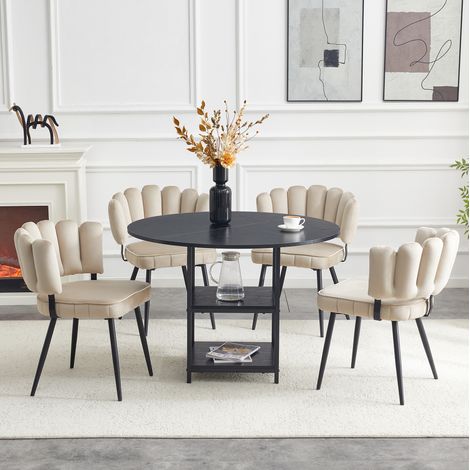 Conjunto mesa comedor con almacenaje y 4 sillas OKMYHOME (1/5)