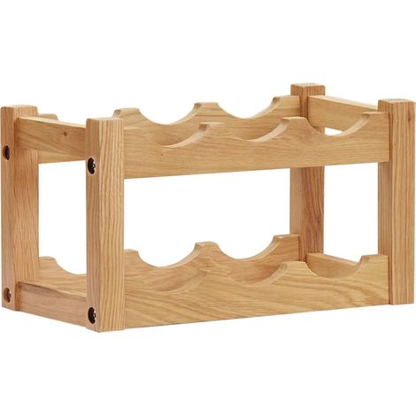 Cantinetta per 6 Bottiglie 37x21x21 cm Legno Massello di Rovere vidaXL (1/4)