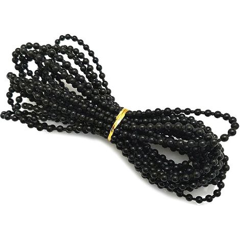 Chaînette à billes pour stores vénitiens, accessoires pour stores verticaux, pièces de rechange pour chaînestte à billes de stores enrouleurs (noir) (1/5)