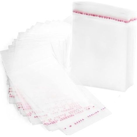 Lot de 100 sachets transparents en cellophane plastique avec fermeture adhésive 8 x 12 cm (1/5)