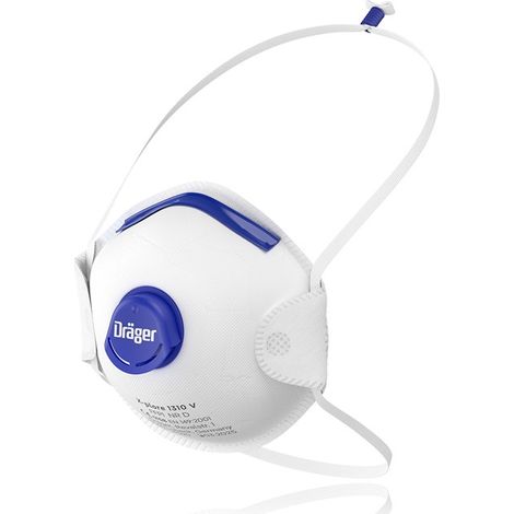 Dräger X-plore 1310 V Lot de 10 masques de protection respiratoire antiparticules jetable FFP1 NR D Filtration haute performance et confort d'utilisation (1/5)