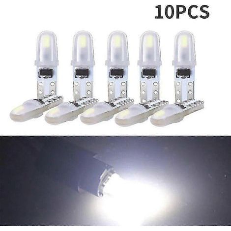 Lot de 10 ampoules LED T5 pour tableau de bord de voiture, 3014 2SMD 12V, éclairage intérieur latéral, lampe pour instruments et compteurs. (1/5)