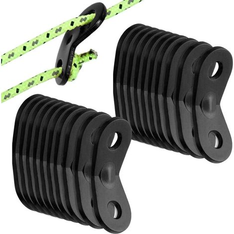 Lot de 20 tendeurs de corde en alliage d'aluminium pour tente de camping, résistants et antidérapants. (1/5)