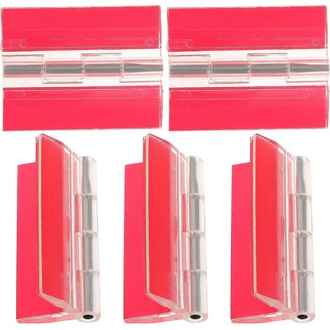 Lot de 5 charnières autocollantes en acrylique, charnières universelles pour piano, charnières adhésives transparentes pour boîte en acrylique (1/3)