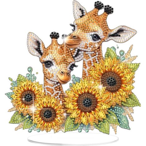 5D Diamantmalerei Giraffe Tischdeko Set für Erwachsene & Kinder